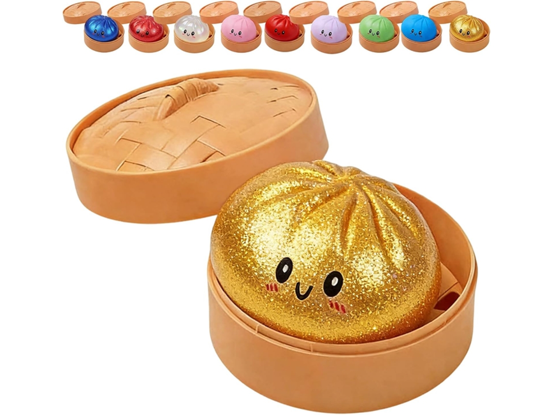 Brinquedo Antistress Gigante De Retorno Lento Dumpling Brilhante - Dourado - Tommy01