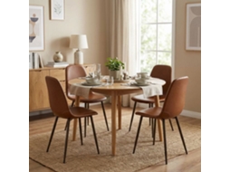 Conjunto de 4 Cadeiras de Jantar Estilo Industrial PU MEUBLES COSY