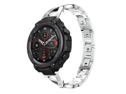 Bracelete Pulseira Aço Luxury para Amazfit T-Rex Prateado