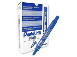 Rotulador Permanente PENTEL N60 Azul Alumínio 12 Unidades