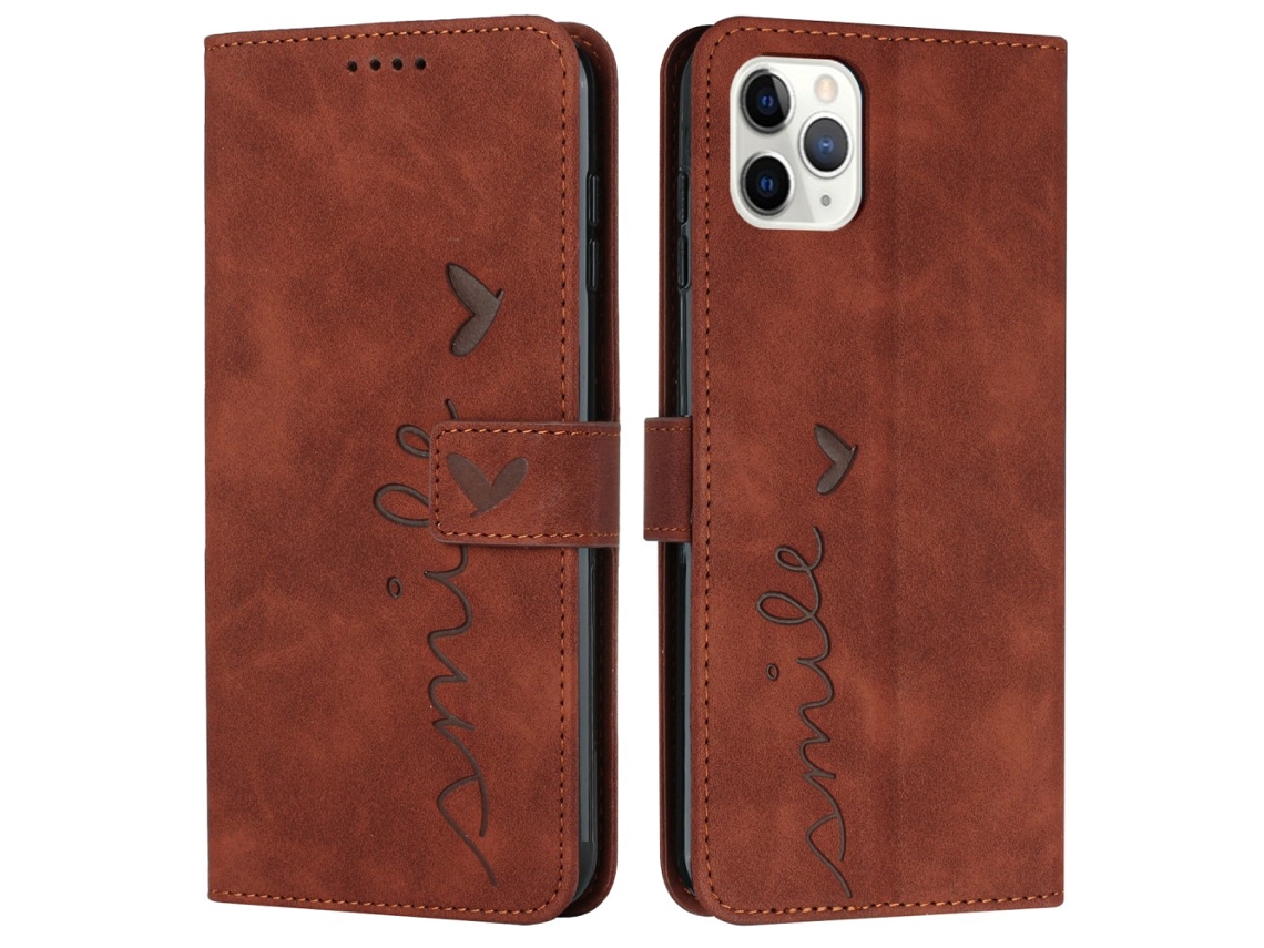Capa Em Couro Pu Magnético, À Prova De Choque Para Apple Iphone 16 Pro Max - Castanho
