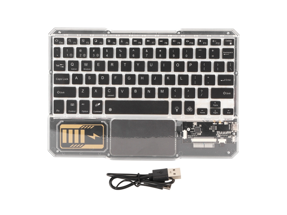 Teclado Bluetooth Mali Multifuncional Ultra Slim com Luz de Fundo RGB para Tablets iOS e Android