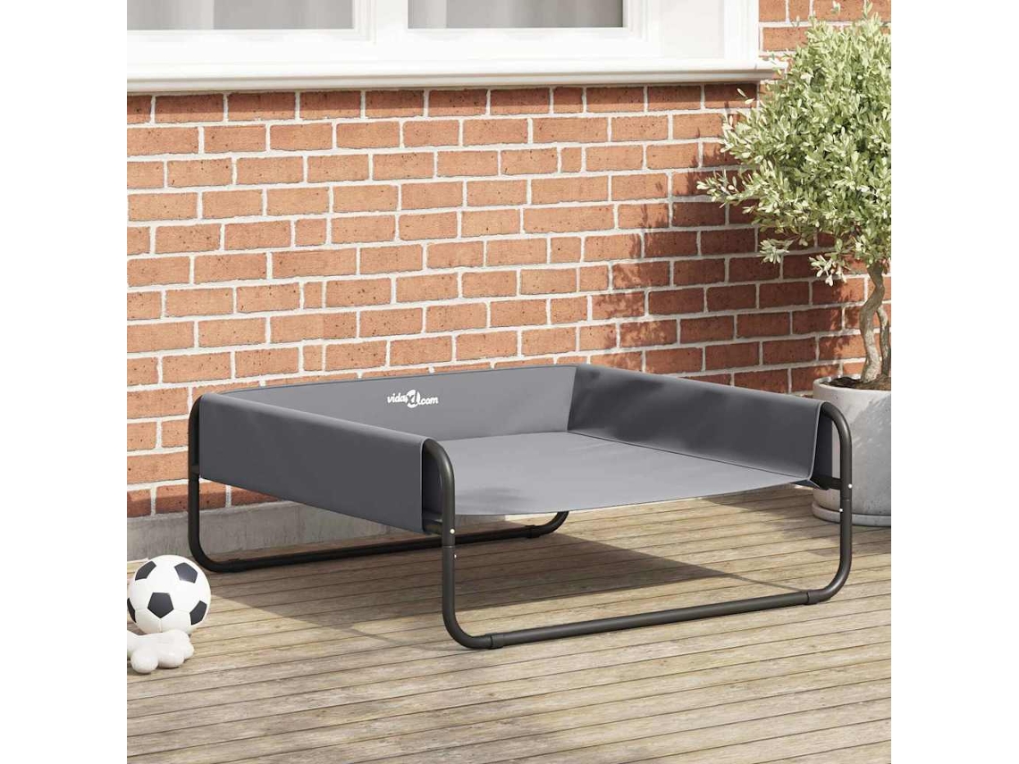 Vidaxl Cama Para Cachorro Manual Cinzento-claro 85 X 85 X 33 Cm Aço