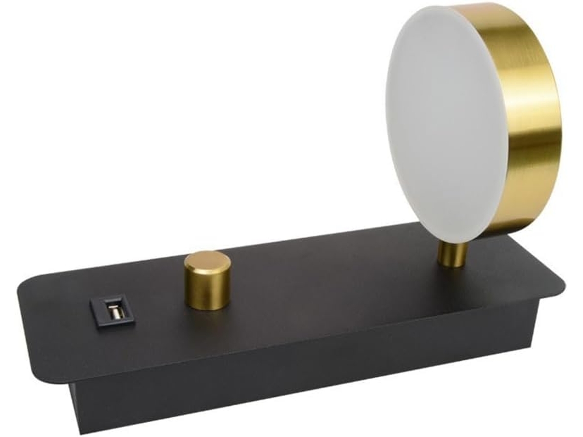 Arandela De Parede Led Com Rotação De 300 Graus E Entrada Usb Para Uso Interno, 9w, Para Corredores. Gokoco
