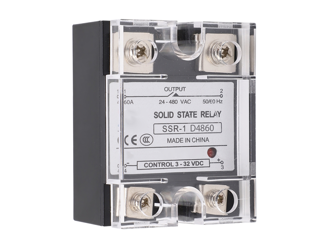 Hkj relé de Estado Sólido Ssr Entrada Dc 3‑32v Saída Ac 24‑480v 60a para Controle Residencial