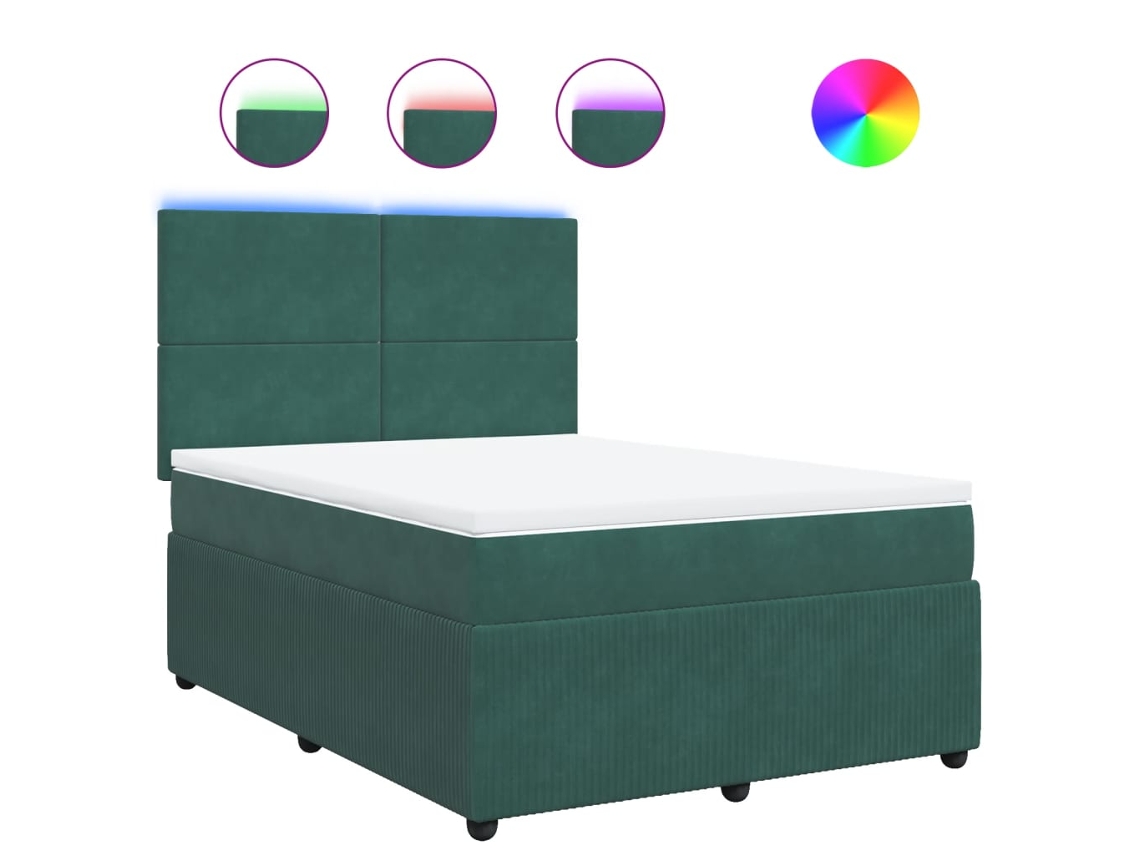 Box Spring Bed, Box Spring Beds Vidaxl Verde Veludo (140 X 200 Cm)