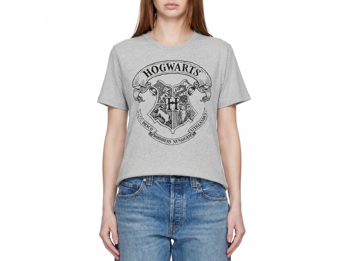 Rockinstone Harry Potter Hogwarts Pencil Emblem Sport Grey T-shirt Size:xl