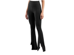 Calças Legging Yoga Alta Elasticidade Perna Larga Sensação Nude Compressão Fitness Calça Flare