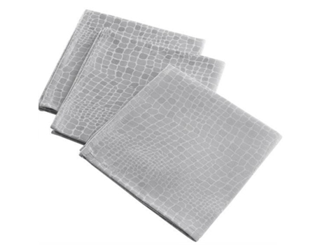 Conjunto de 3 Guardanapos Serpentile Silver EMINZA