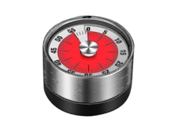 Cubo Cronômetro Prata/vermelho, 62x62x62mm, Com Função De Contagem Regressiva E 2 Pilhas Aaa