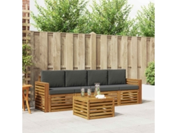 Vidaxl Conjunto De Sofás Para Exterior 5 Pcs Natural E Antracite