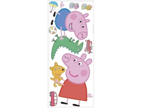 Adesivo Gigante Peppa Pig George Pig 45,7cm X 101,6cm Reposicionável Vinil Room Mates