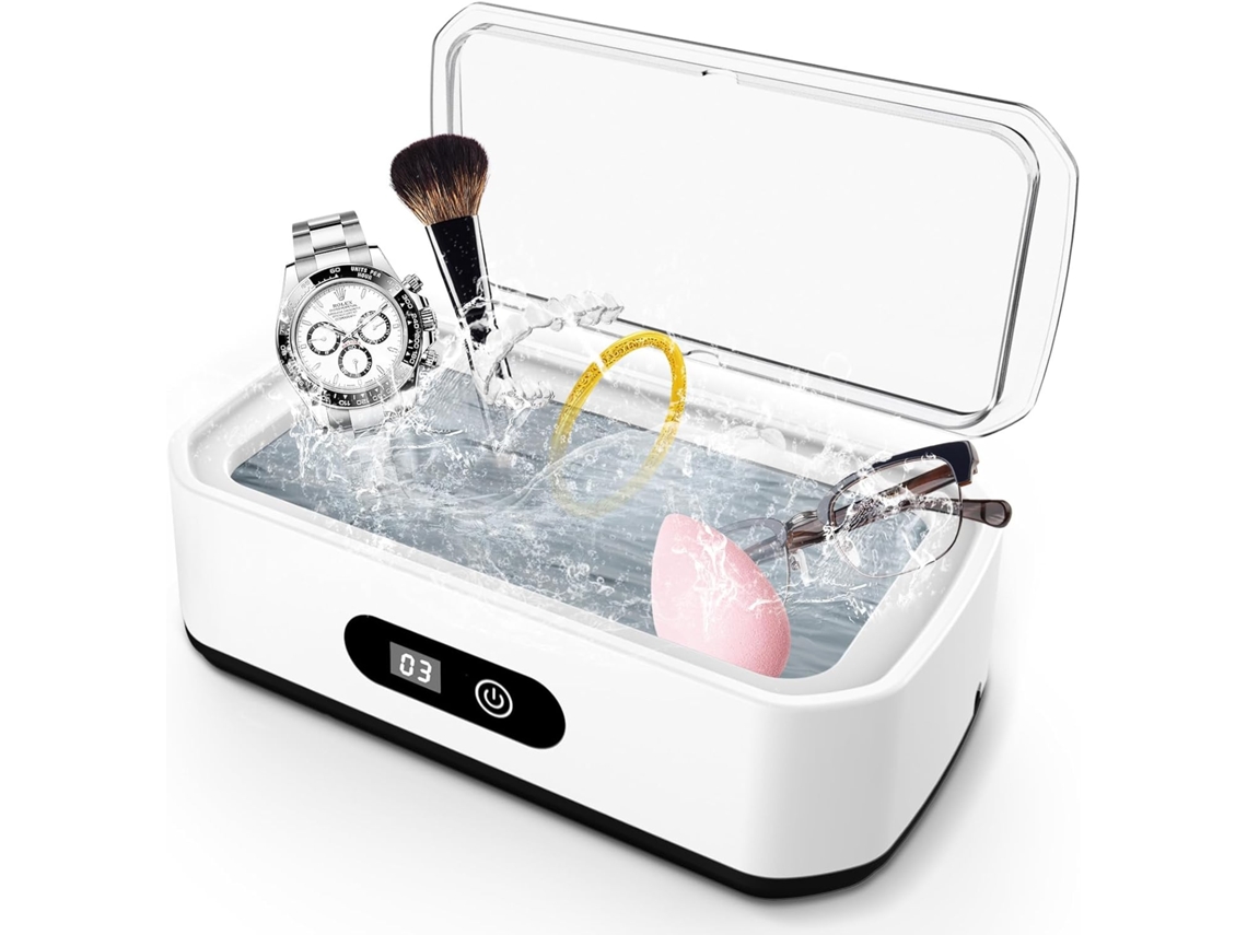 Limpeza Ultrassônica Profissional 49000hz, 650ml, 5 Funções de Tempo para Óculos, Relógios, Anéis, Lâminas ZYBLSSBB
