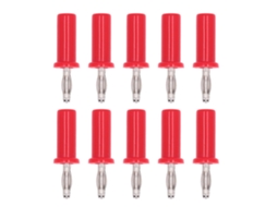 Conjunto de 10 Conectores de Alto-falante Banana AWTS de Latão com Soldagem Vermelho 4mm S/MARCA