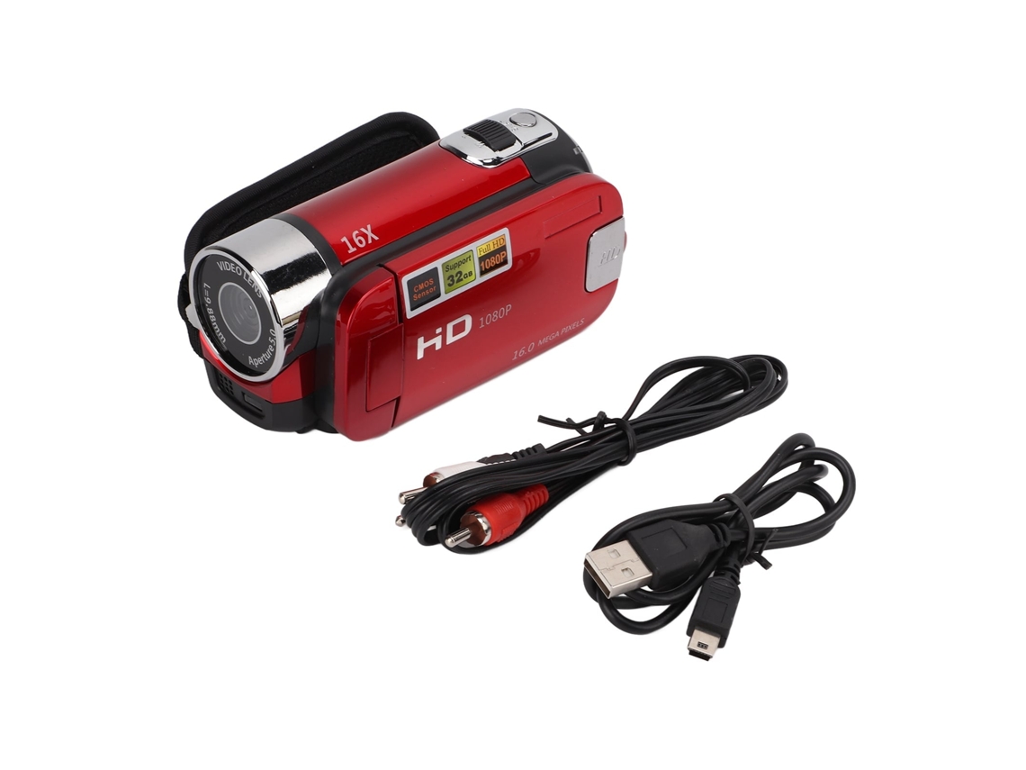 2026 câmera de Vídeo Portátil Full Hd, Câmera Digital com Rotação de 270°, Zoom Digital 16x