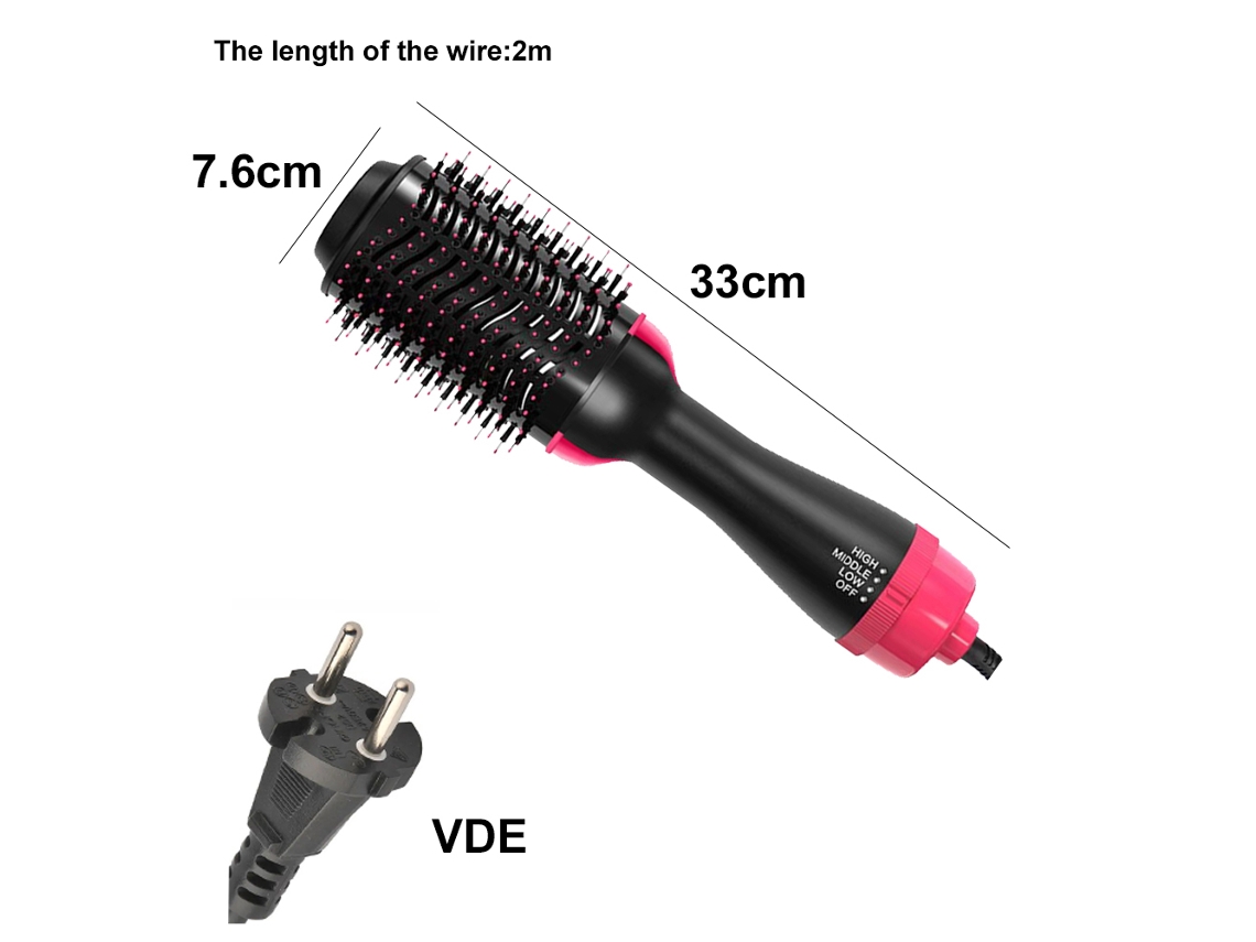 Pente de Ar Quente 5 em 1 Escova de Cabelo Ânion Modelador de Sucção Automática Pente de Cabelo Reto Padrão Europeu Preto B ZMDECQNA