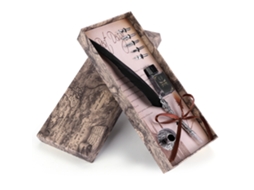Caneta De Jato Com Penacho Clássico Retrô, Caneta De Luxo Em Caixa De Presente Para Natal, Dia Dos Namorados, Preto