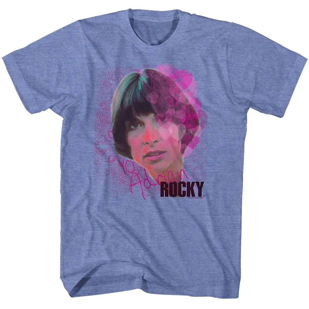 Rockinstone Rocky Movie Adrian Heather Light Blue Adult T-shirt Size:xxxl