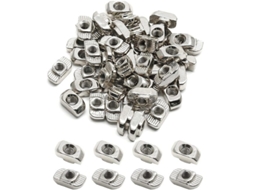 Pacote Com 50 Porcas Deslizantes Em T, Rosca Métrica M5, Cabeça De Martelo, Adequadas Para Perfis De Alumínio Com Ranhura Em T Padrão De 8 Mm.