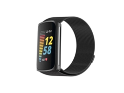 Bracelete Milanese Loop para Fitbit by Google Charge 5 Preto