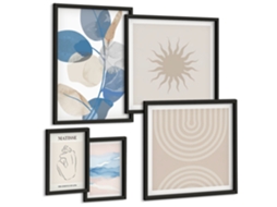 Conjunto De Pinturas Plantas Abstratas Estilosas Espelharte (5 Peças)