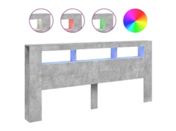 Cabeceira C/ Leds 220x18,5x103,5 Cm Cinzento cimento MAISON EXCLUSIVE