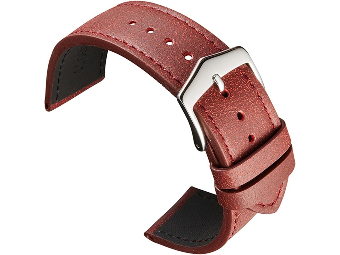 Pulseira de couro de 24mm de alta qualidade resistente à água com fivela de aço inoxidável durável | S/MARCA