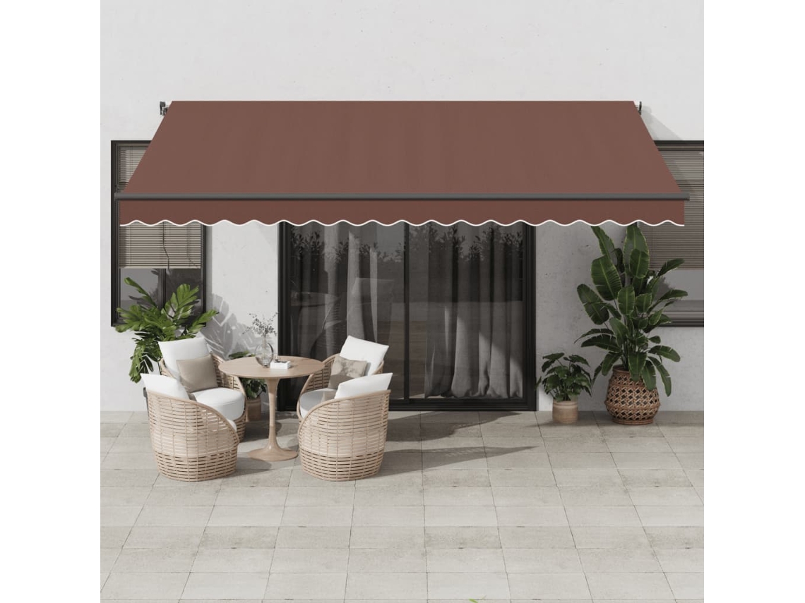 Vidaxl Toldo Retrátil Automático 450x350 Cm Castanho