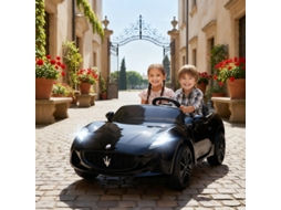 Carro Elétrico Maserati 2 Lugares Bateria 12v, Comando À Distância, Luzes Led, Música, Preto