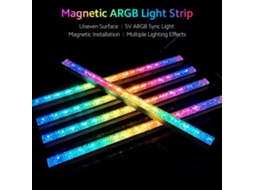 Coolmoon Fita De Led Argb Simil-diamante Barra De Luz Rgb Magnética 5v 3pino Efeito De Sincronização