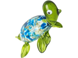 Estatueta Tartaruga Decoração Miniatura Feita Vidro Verde Sólido Compacto Formato Único Elegante Escritório GOKOCO