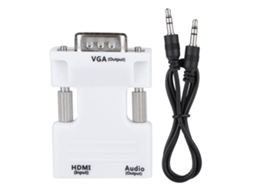 Conversor Adaptador Hdmi Para Vga Hd Audio Portátil 1080p Com Chip Digital Inteligente
