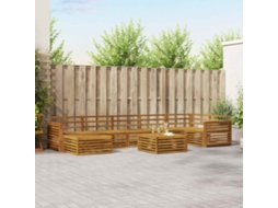 Vidaxl Conjunto De Sofás Para Exterior 8 Pcs Natural
