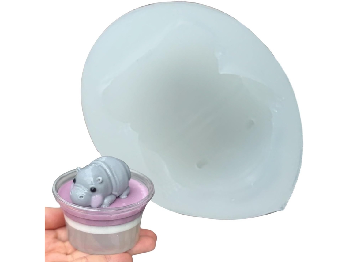 Molde De Silicone Com Design De Hipopótamo, Molde De Silicone 3d Para