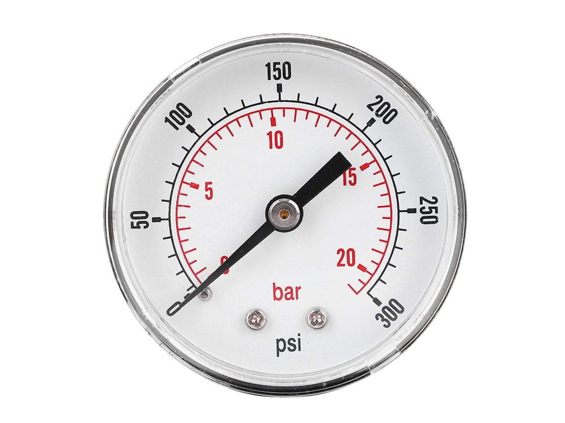 Manômetro De Pressão Axial 50mm 1/4 Bspt Conexão Traseira 0-300psi 0-20bar Para Ar Água Óleo Gás