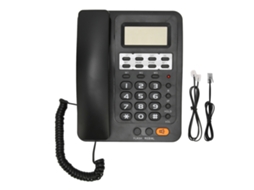 Telefone Fixo Com Fio Id Chamada Contato Rápido Preto