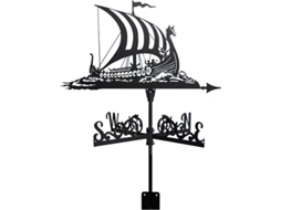 2026 veleta de Metal para Jardín Y Exteriores Linjou Barco Vikingo Indicador de Dirección Del Viento Decoración Exterior
