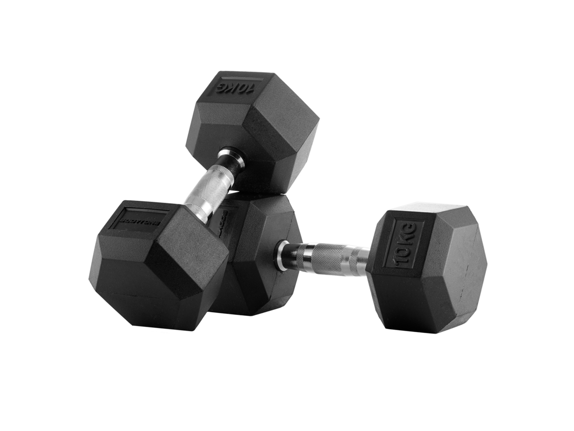 Halter BODYTONE Borracha Exagonal (10 kg - 2 Unidades)
