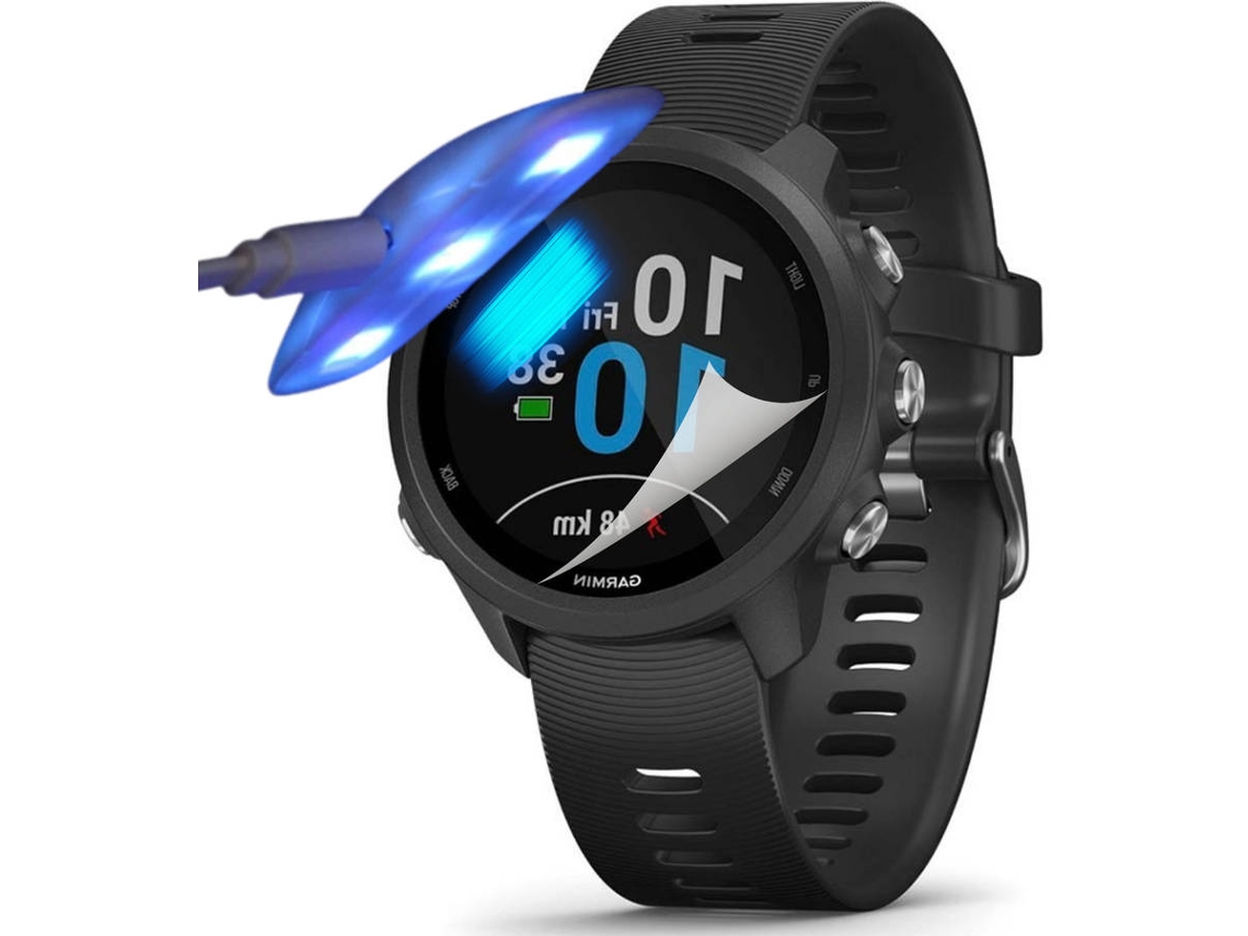 Kit de 4 Películas Hidrogel para Garmin Forerunner 245 Music Flexshield com Lâmpada UV