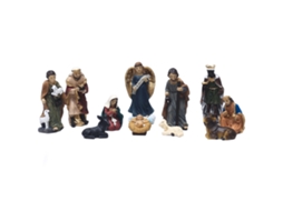 Conjunto de figuras da natividade, decorativas e pintadas à mão, com ovelhas, burro e vaca para natal LAXISCREED
