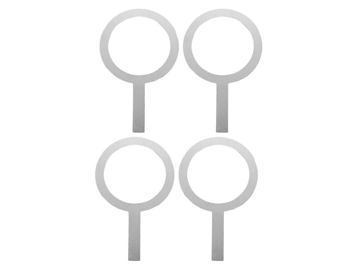 4 Anéis de Aço Inoxidável para Formas de Assar com Alça Antiga para Café e Bebidas 16,5x10x0,2cm Plata