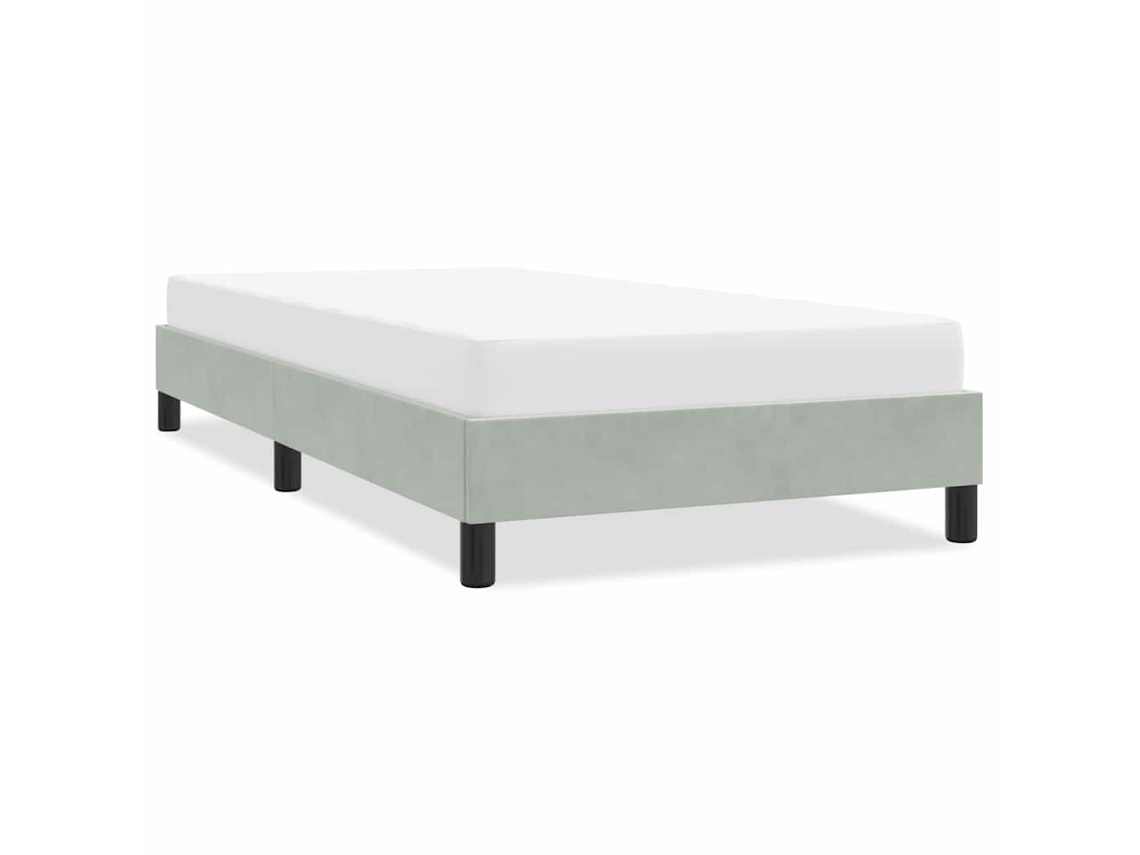 Vidaxl Estrutura de Cama Sem Colchão 100x210 Cm Veludo Cinzento claro