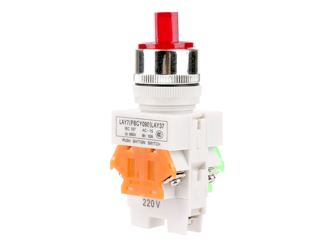 Switch Rotativo De Duas Posições Com Led Da Laxiscreed, Modelo Laxiscreed Lay37-11xd/2, Resistente E Auto-travante