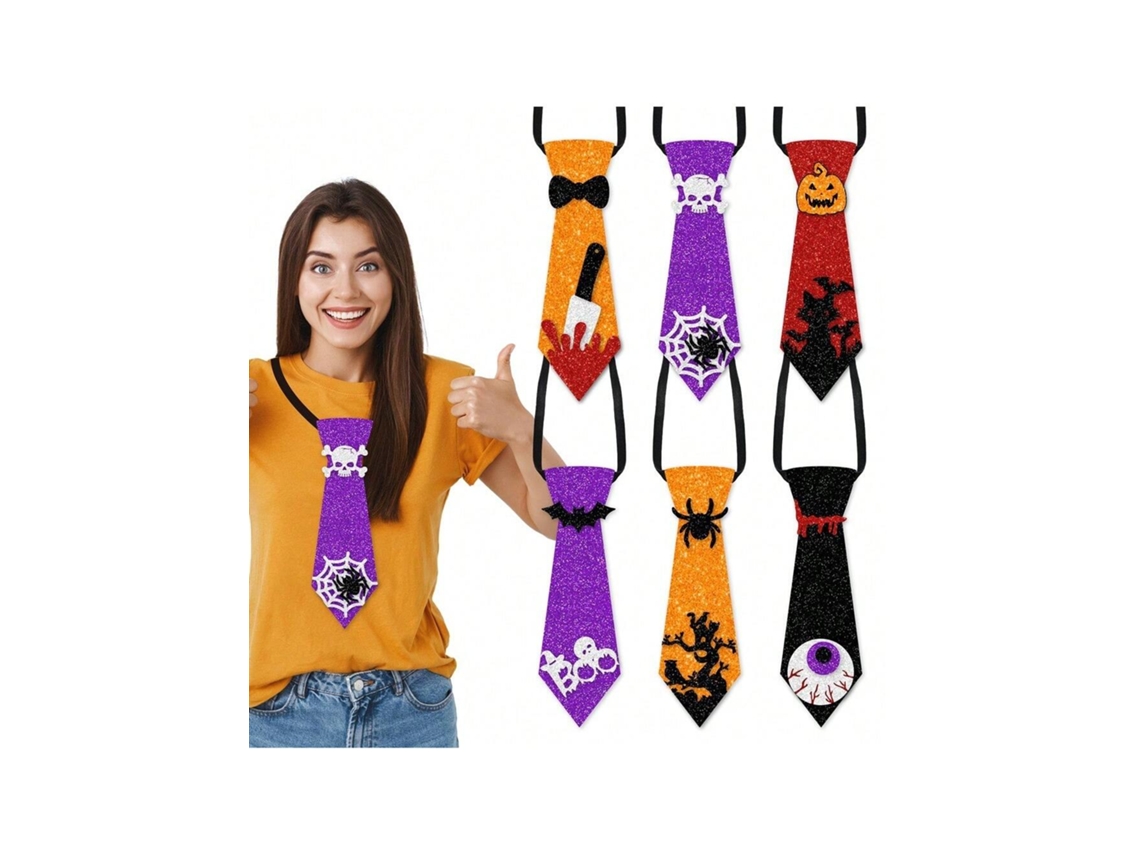 Gravatas Decorativas De Halloween Gravatas Borboleta Abóbora/aranha, Adereços Para Fotografias, Kit De 6 Peças . Igvtrade (6 Estilos)