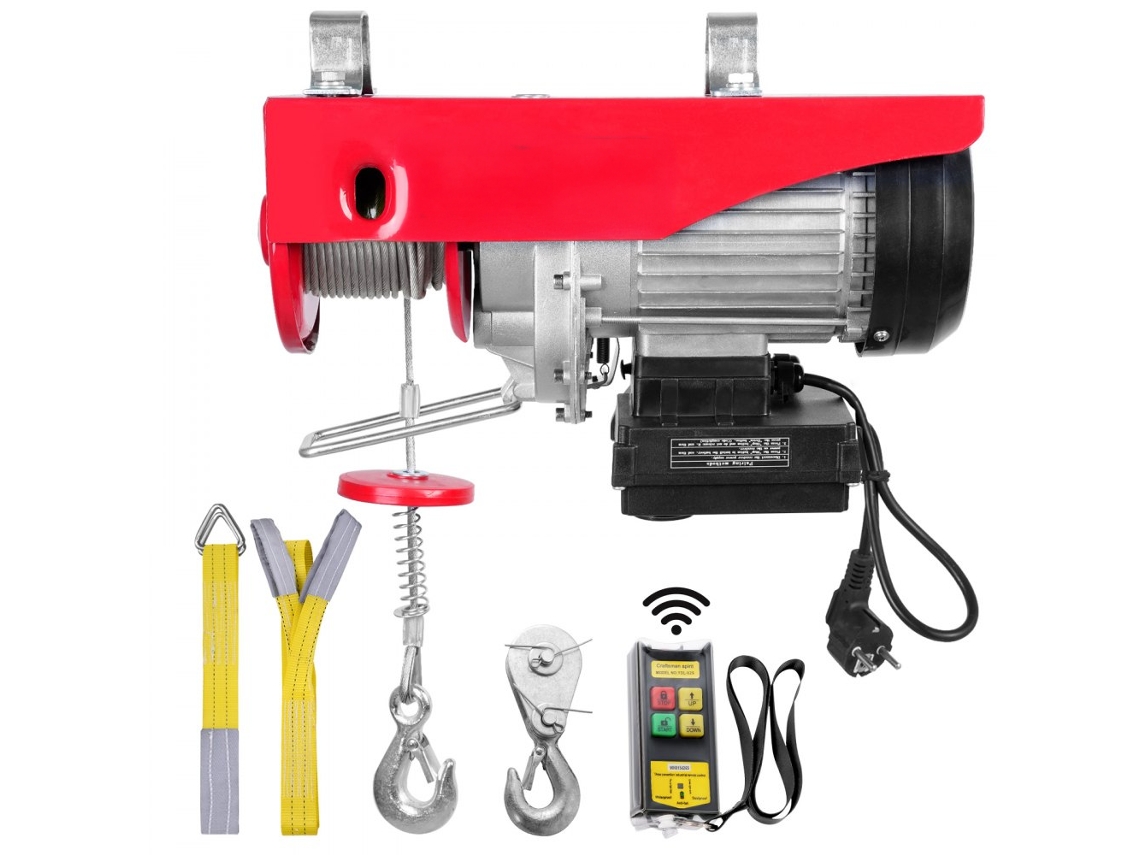 Guincho Elétrico 600 Kg Com Controlo Remoto, Guincho 1150w E Talha Elétrica Para Oficinas Tekmaquinas