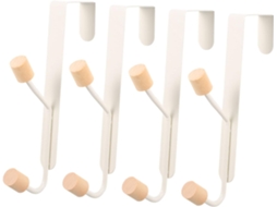 Magiclulu Conjunto De 4 Ganchos Duplos Aço Para Porta, Ideais Pendurar