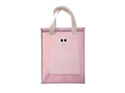 Cesto de Banho Portátil Malha Rosa Ideal para Viagens