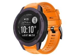 Bracelete para Garmin Instinct 2S Fivela de Metal Cor Sólida Pulseira de Relógio de Silicone Laranja VENISYMLIS