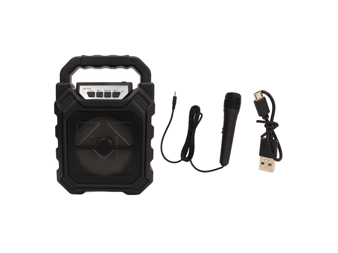 2026 máquina de Karaokê com Microfone Alto falante Bluetooth Portátil de 4 Polegadas para Festa em Casa, Casamento, Camping Preto