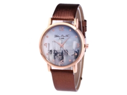 Reloj De Pulsera De Aleación Redondo De Cuarzo Zhoulianfa F-446 Moda (café)